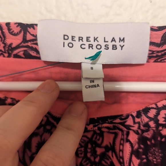 10 Crosby Derek Lam Ruffled Barbie Pink Floral Skirt - SZ 8 - Picture 4 of 9